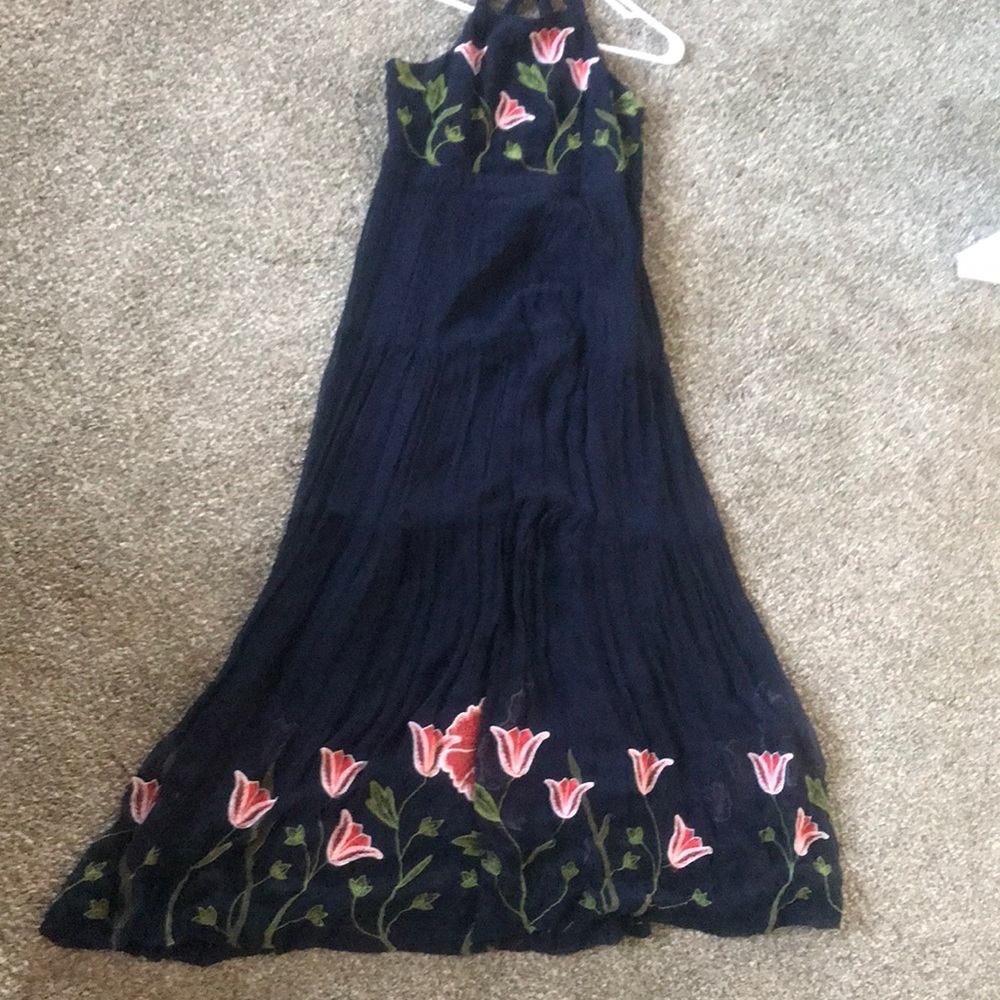 Anthropologie Long/Maxi Embroidered Dress